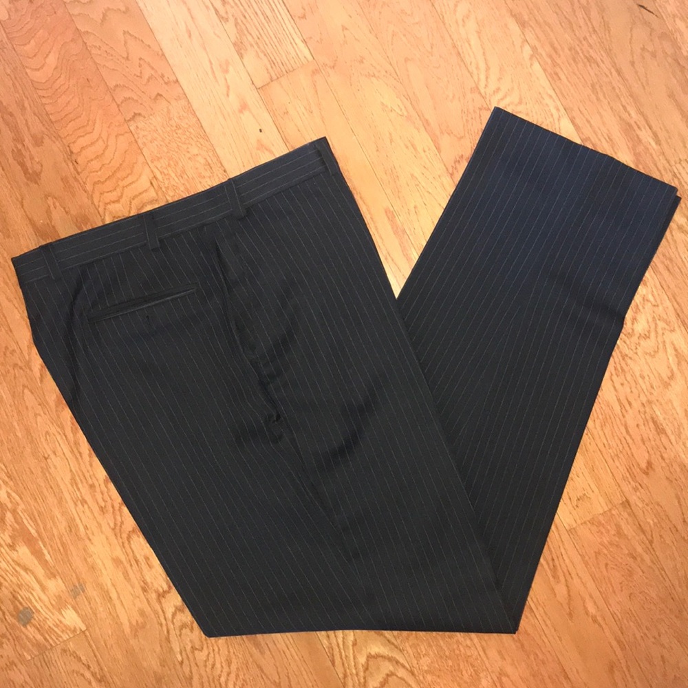 Calvin Klein Chocolate Pinstripe Slacks 36W 34L